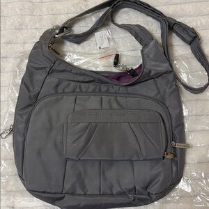 Travelon Silver Crossbody Bag and matching wallet